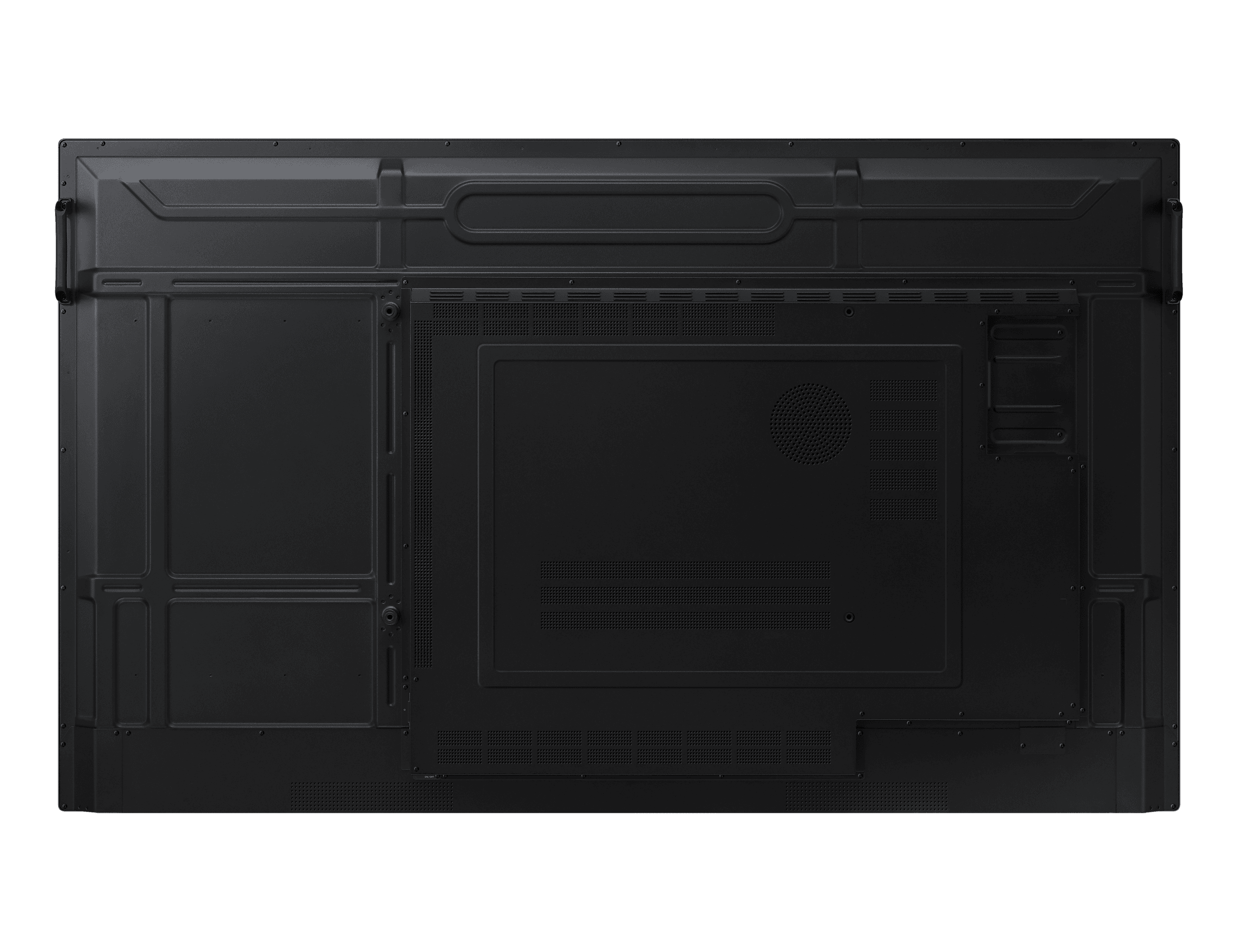 Samsung WA86F LH86WAFWLGCXEN 86" interactive display, rear panel view showing mounting points and connector bay