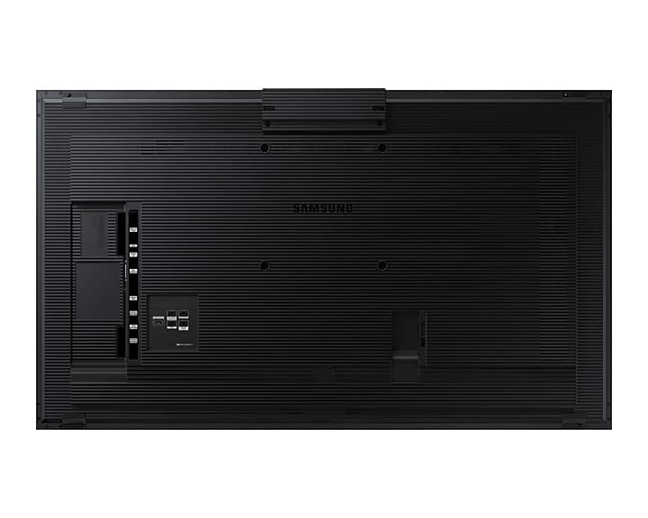 Samsung QM55B-T 55in touch display, flat rear view showing VESA mount points and rear panel