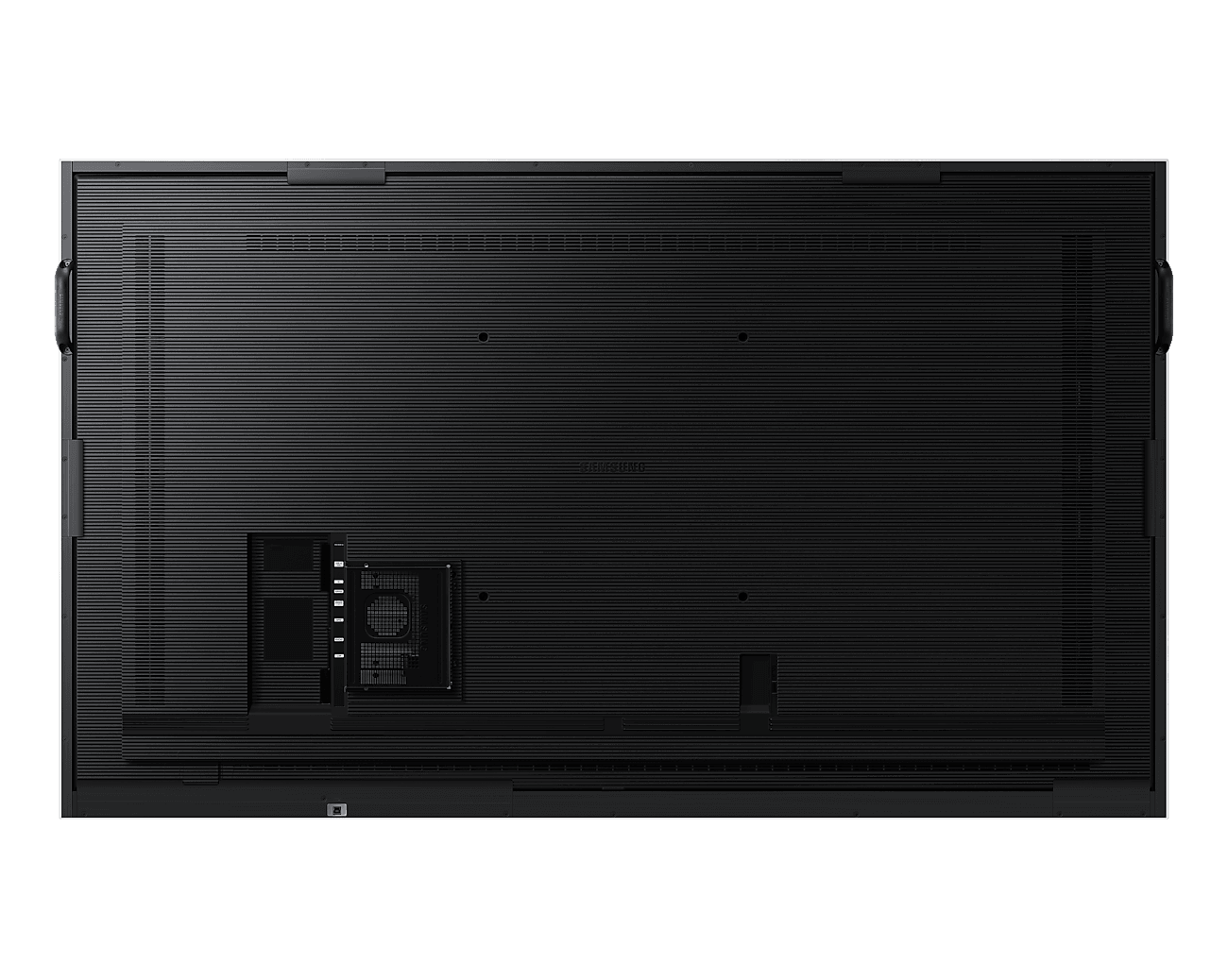 Samsung WM85B (LH85WMBWLGCXEN) rear view showing connection panel and mounting points