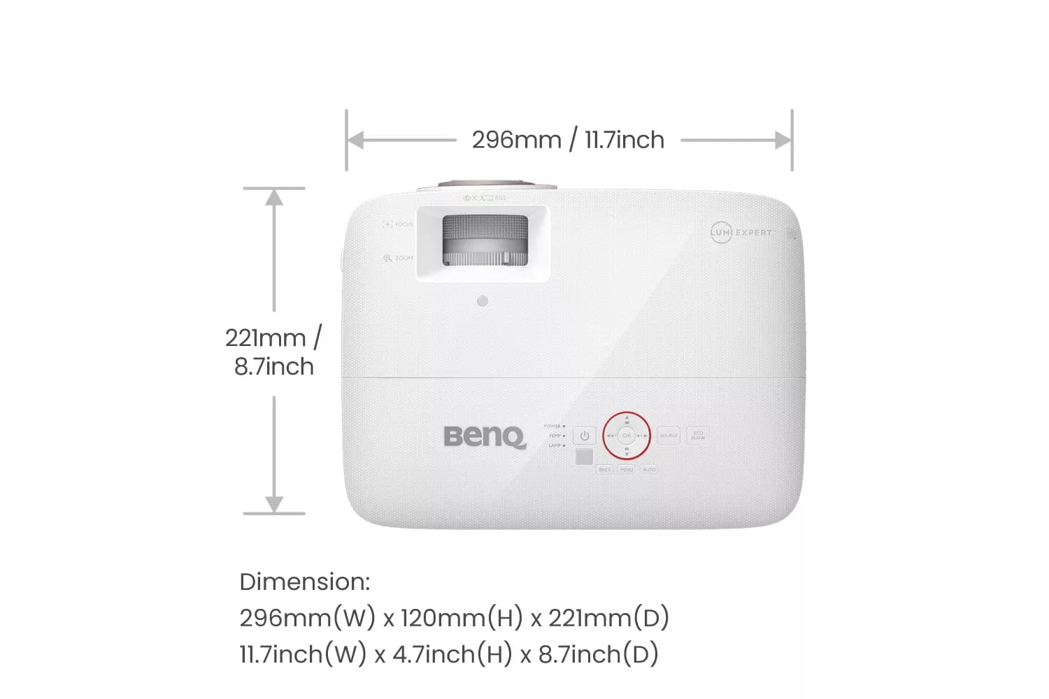 BenQ TH671ST projector, top view