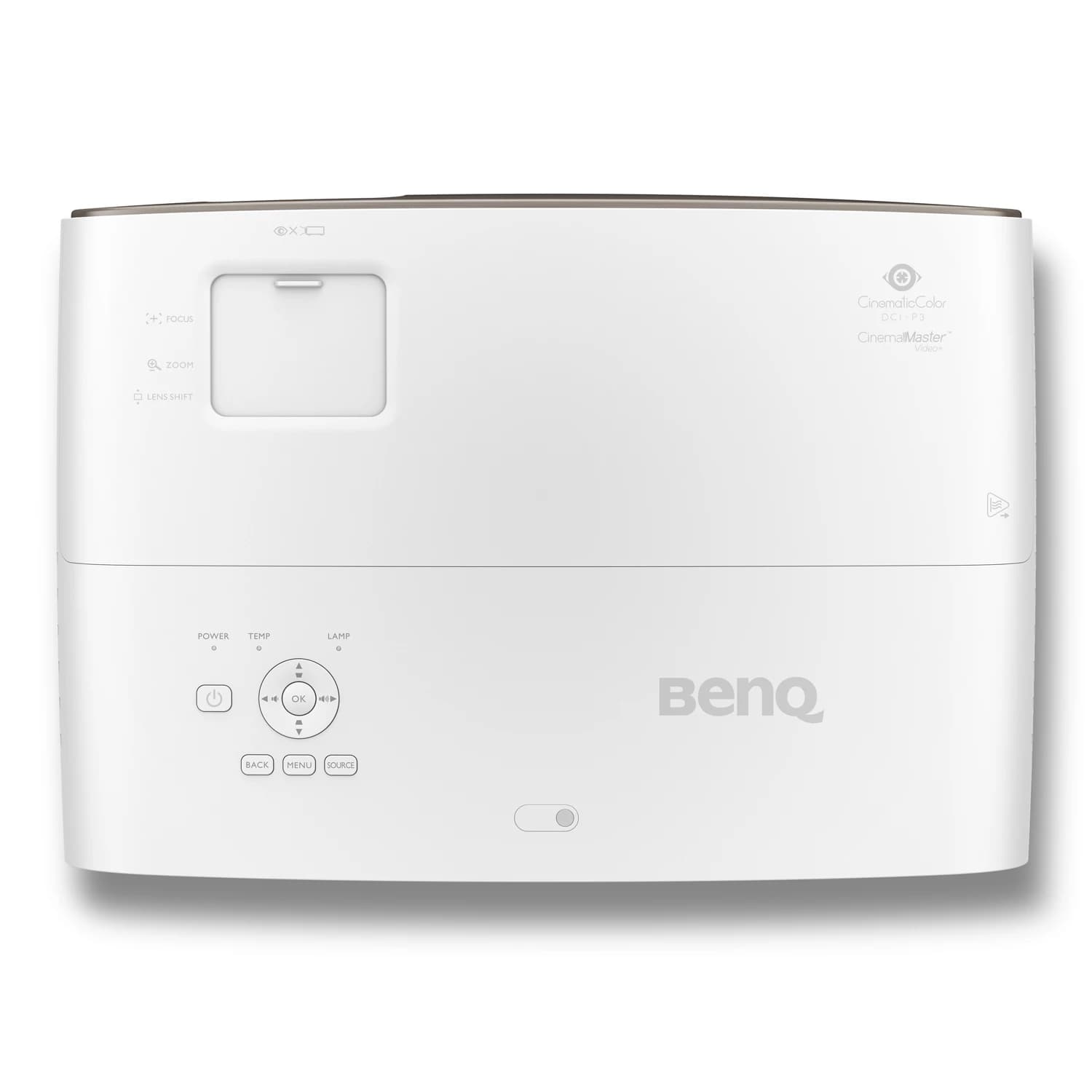BenQ W2700 projector, top view with control buttons