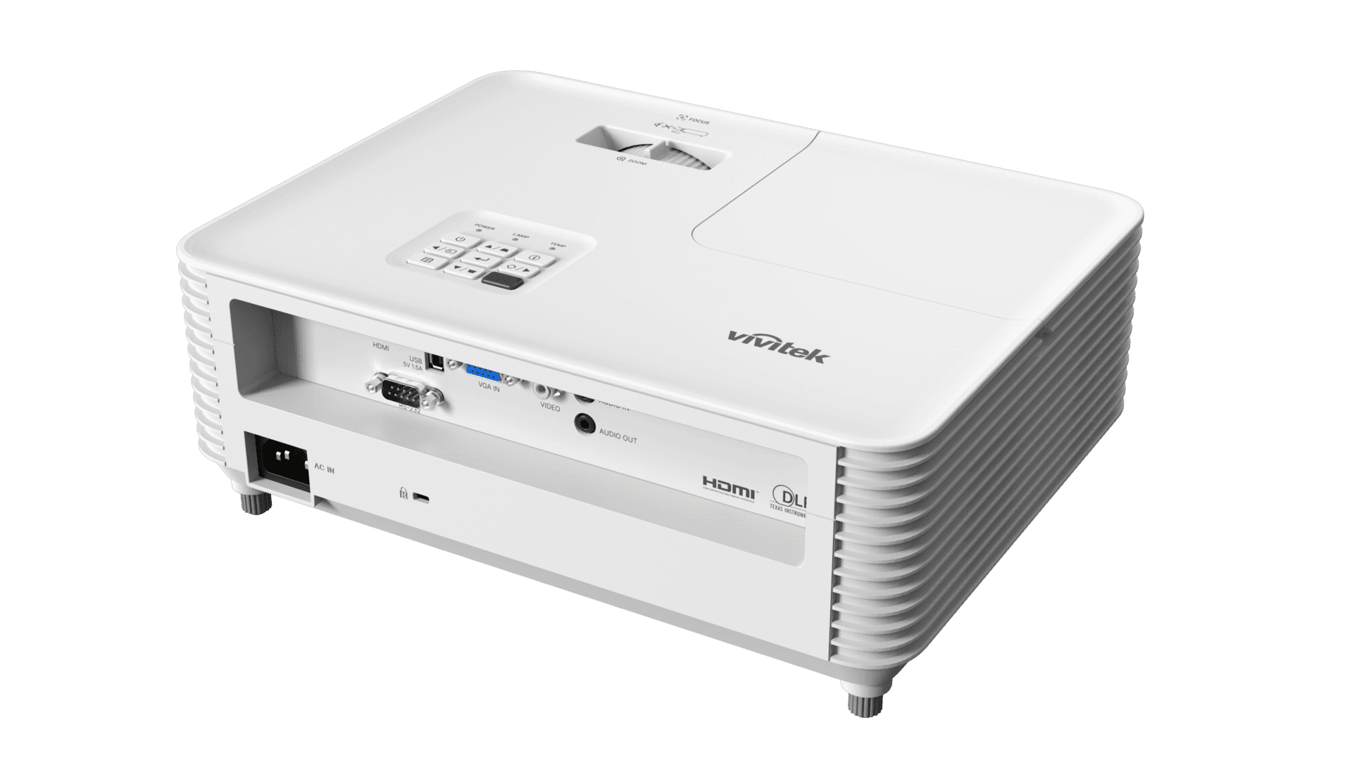 Vivitek DX330 projector, rear connection panel