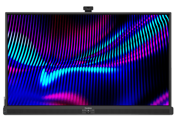 Promethean ActivPanel 10 Premium front view with integrated pop-up camera (series image shared across 55/65/75-inch sizes)