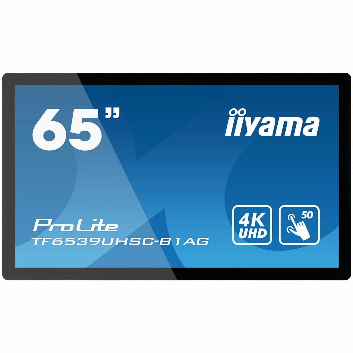 iiyama TF6539UHSC-B1AG 65-inch open frame touch display front view with ProLite branding on screen