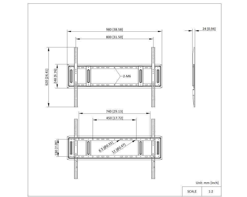 Hikvision DS-D5C75RB/A dimensions